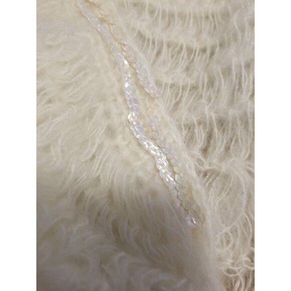 Vintage Crochet Shrug Shawl Sequins Small - Picture 3 of 5